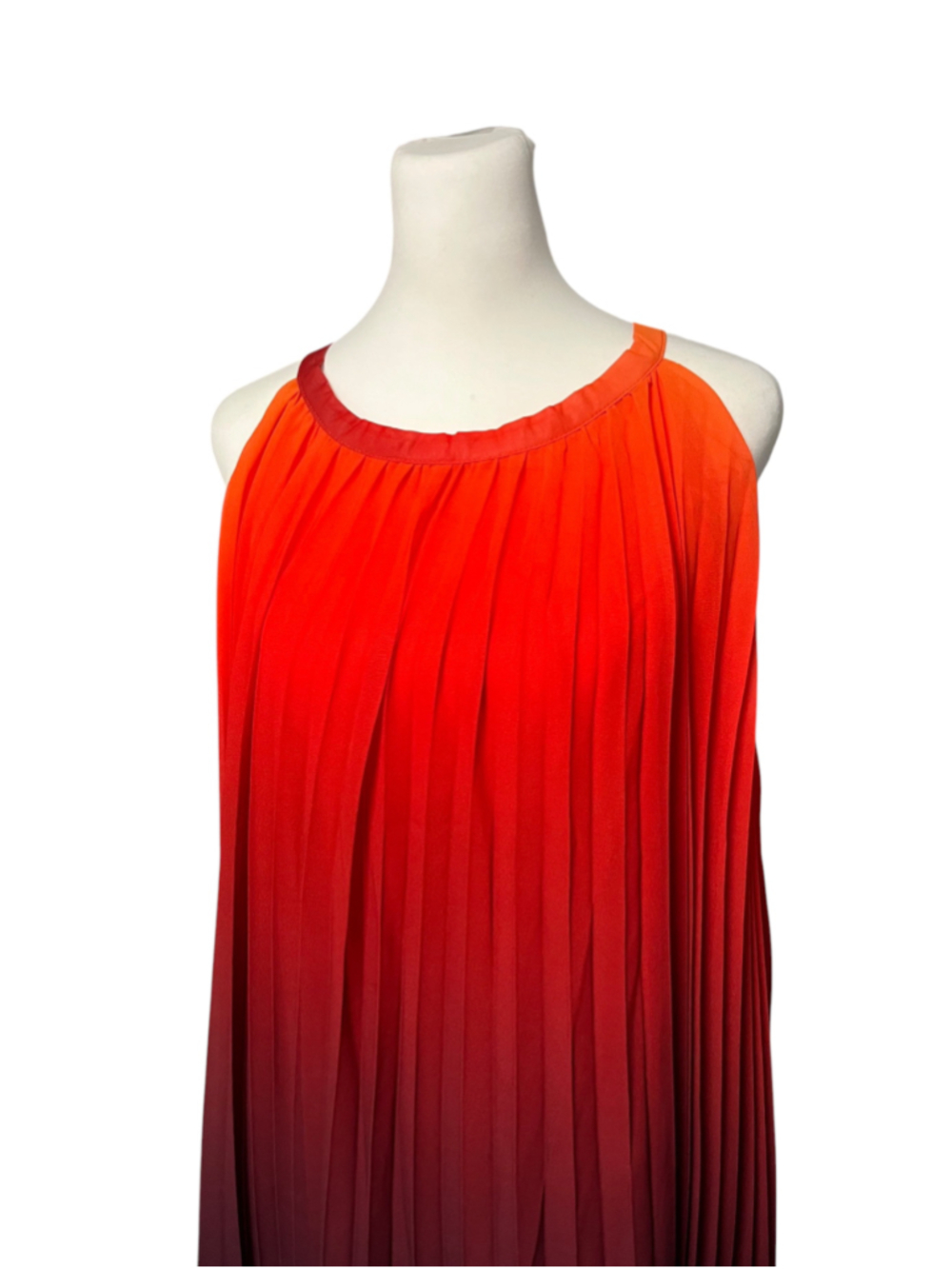 ChicWish Ombre Gradient Sunset Halter Pleated Maxi Dress Size M/L - Picture 6 of 11